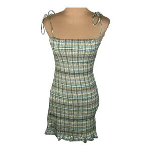 Paradise USA‎ Plaid Print Spaghetti Strap Dress Large